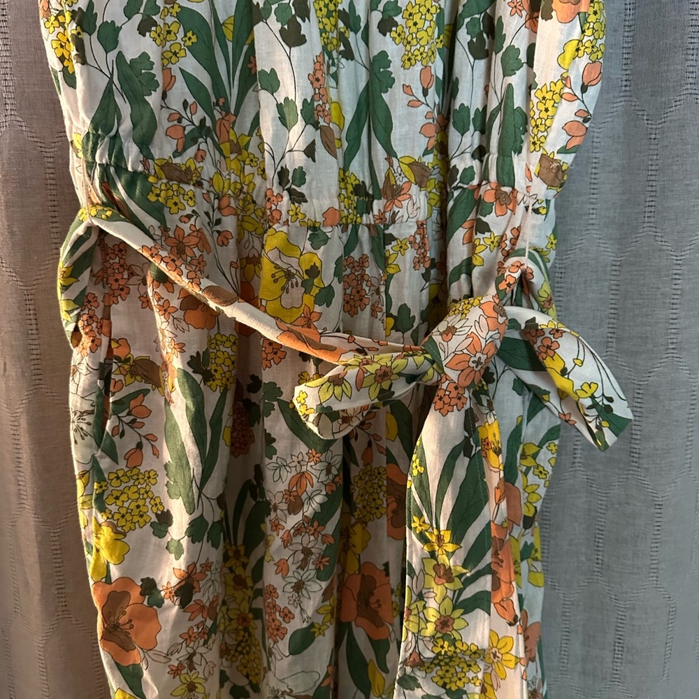 Lane Bryant Smocked-Neck Wide Leg Floral Jumpsuit - Picture 8 of 11
